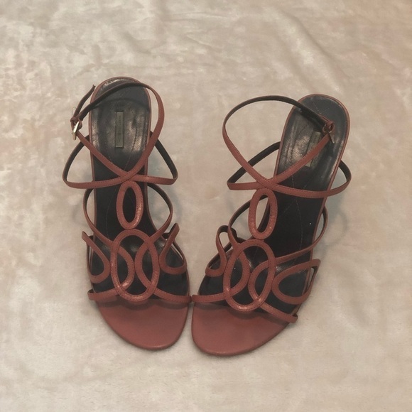 Orange Heels Max Studio Semel Sandals - Picture 2 of 8